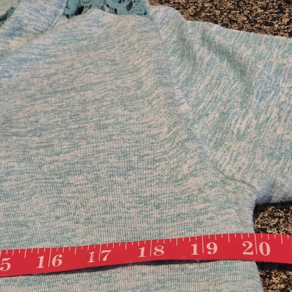 No Boundaries Mint Lace Top Women’s XXL Hi-Lo Hem 3/4 Sleeve + Infinity Scarf - Picture 9 of 10